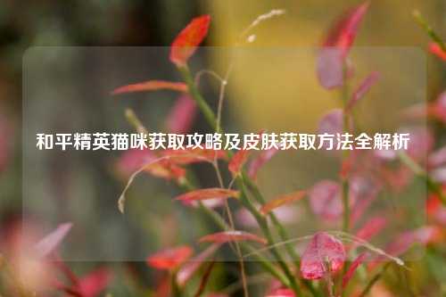 和平精英猫咪获取攻略及皮肤获取 全解析