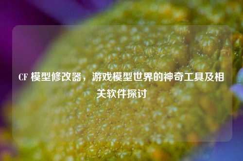 CF 模型修改器，游戏模型世界的神奇工具及相关软件探讨