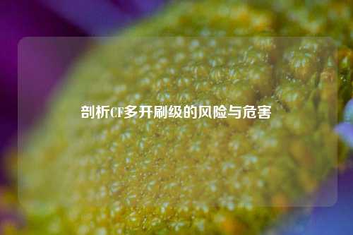 剖析CF多开刷级的风险与危害