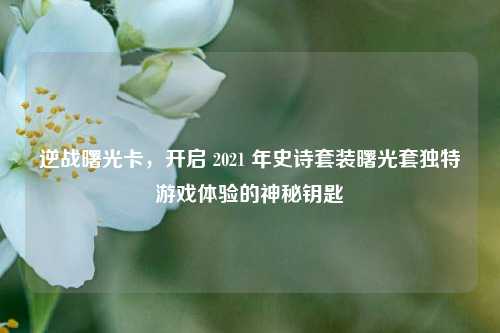 逆战曙光卡，开启 2021 年史诗套装曙光套独特游戏体验的神秘钥匙